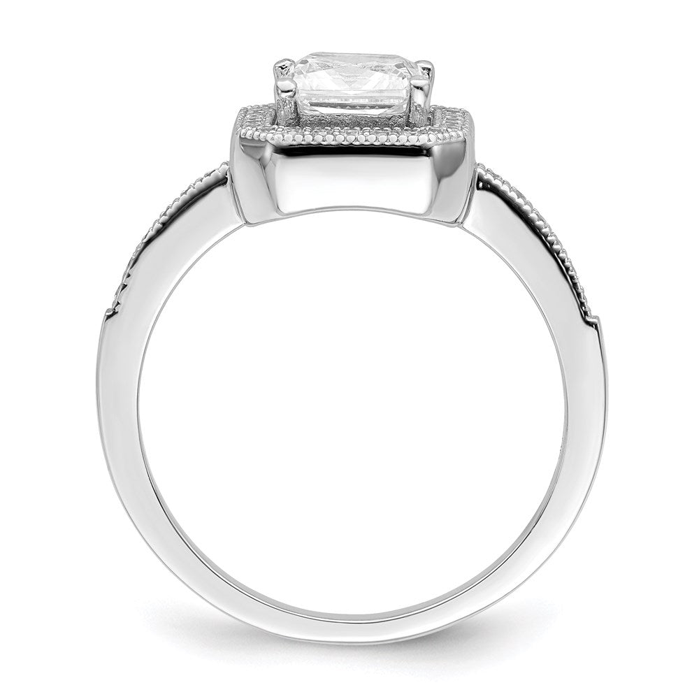 Sterlingsilber Brillant Glut Rhodiniert 37 Stein Heiligenschein Mikro Pavé Zirkonia Ring