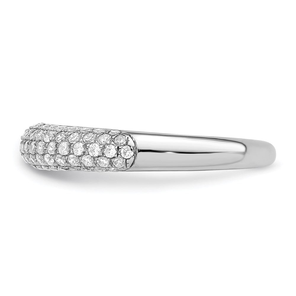 Sterlingsilber Brillant Glut Rhodiniert 79 Stein Mikro Pavé Zirkonia Ring