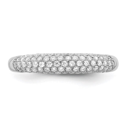 Sterlingsilber Brillant Glut Rhodiniert 79 Stein Mikro Pavé Zirkonia Ring
