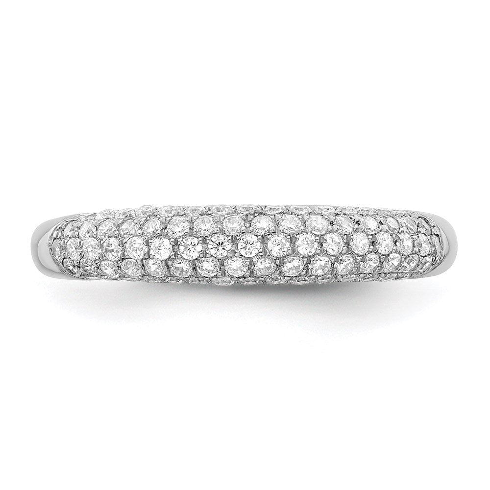 Sterlingsilber Brillant Glut Rhodiniert 79 Stein Mikro Pavé Zirkonia Ring