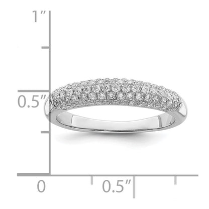 Sterlingsilber Brillant Glut Rhodiniert 79 Stein Mikro Pavé Zirkonia Ring
