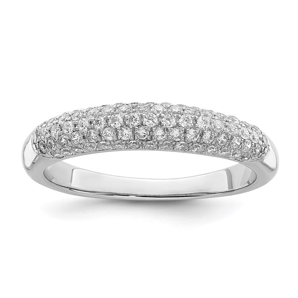 Sterlingsilber Brillant Glut Rhodiniert 79 Stein Mikro Pavé Zirkonia Ring