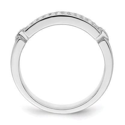 Sterlingsilber Brillant Glut Rhodiniert 40 Stein Mikro Pavé Zirkonia Ring