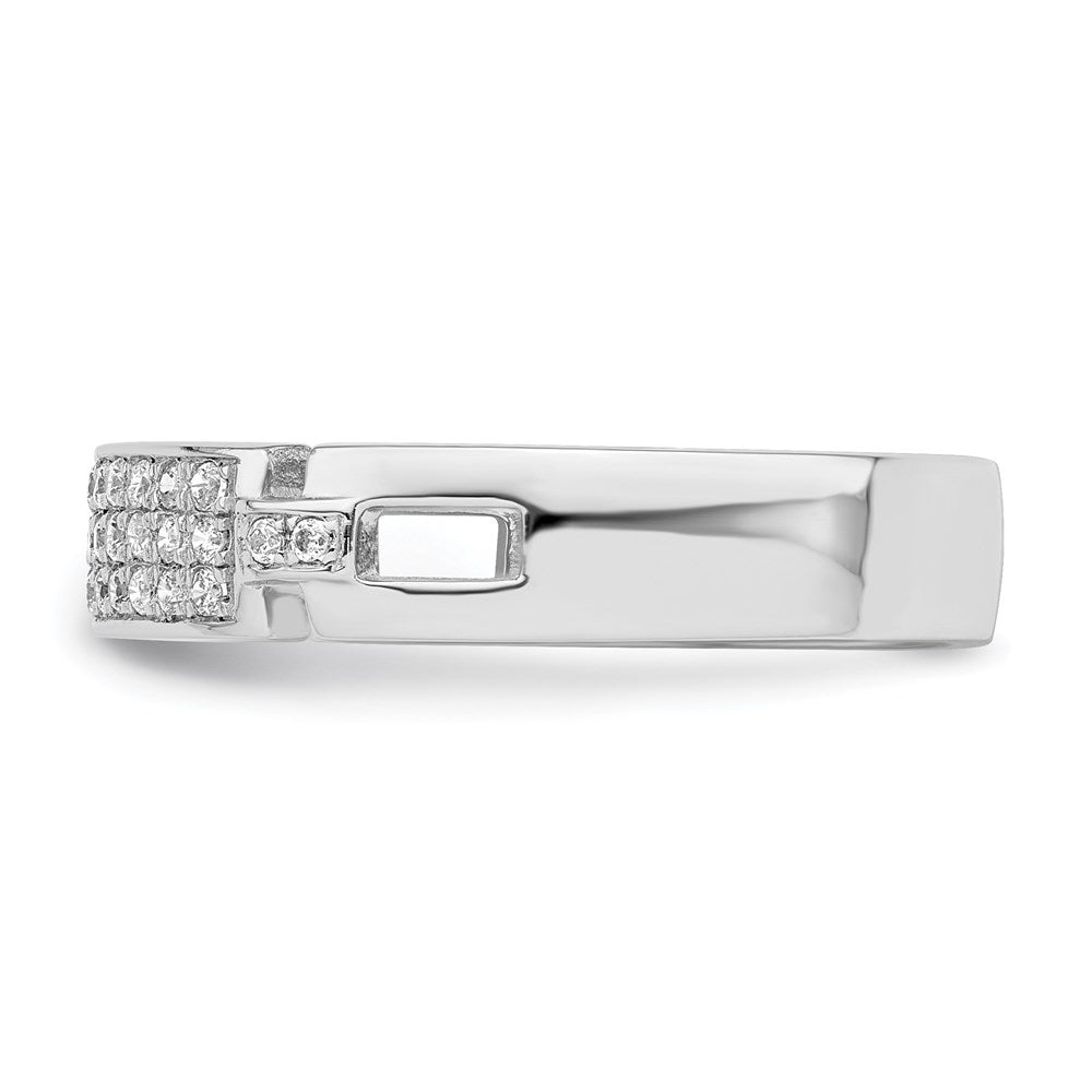Sterlingsilber Brillant Glut Rhodiniert 40 Stein Mikro Pavé Zirkonia Ring