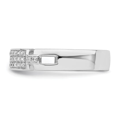 Sterlingsilber Brillant Glut Rhodiniert 40 Stein Mikro Pavé Zirkonia Ring