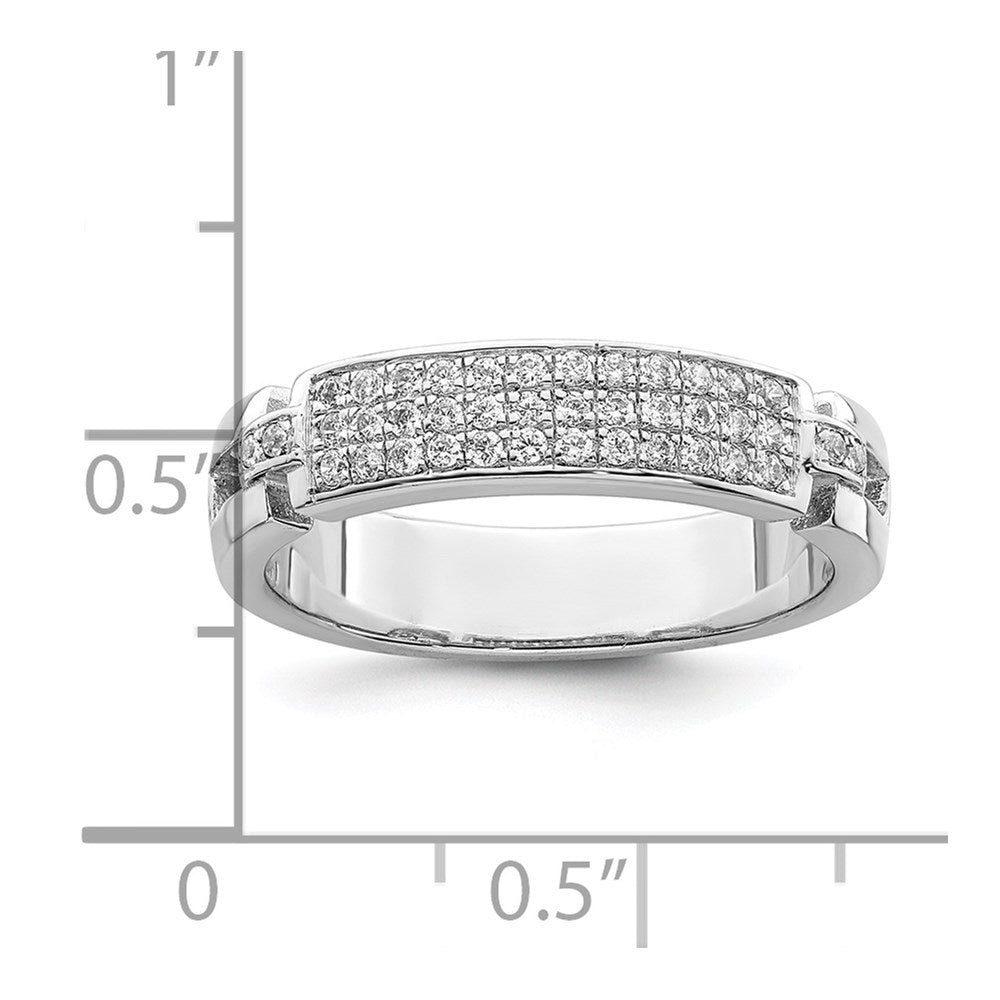Sterlingsilber Brillant Glut Rhodiniert 40 Stein Mikro Pavé Zirkonia Ring
