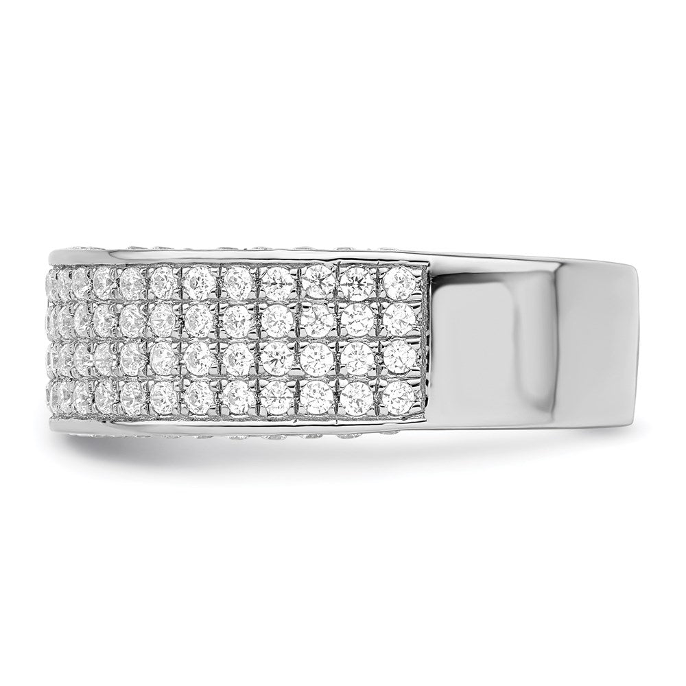 Sterlingsilber Brillant Glut Rhodiniert 142 Stein Mikro Pavé Zirkonia Ring