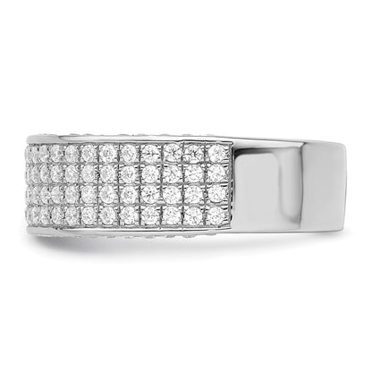 Sterlingsilber Brillant Glut Rhodiniert 142 Stein Mikro Pavé Zirkonia Ring