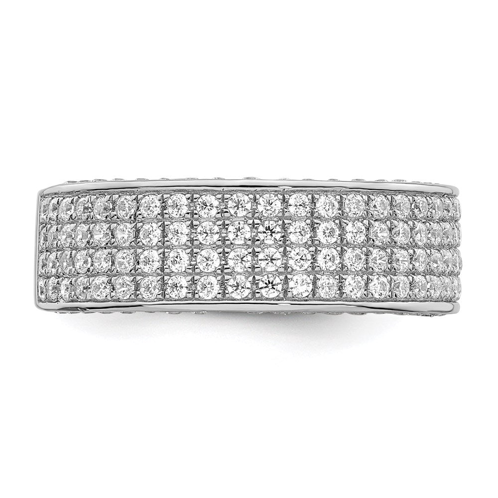 Sterlingsilber Brillant Glut Rhodiniert 142 Stein Mikro Pavé Zirkonia Ring