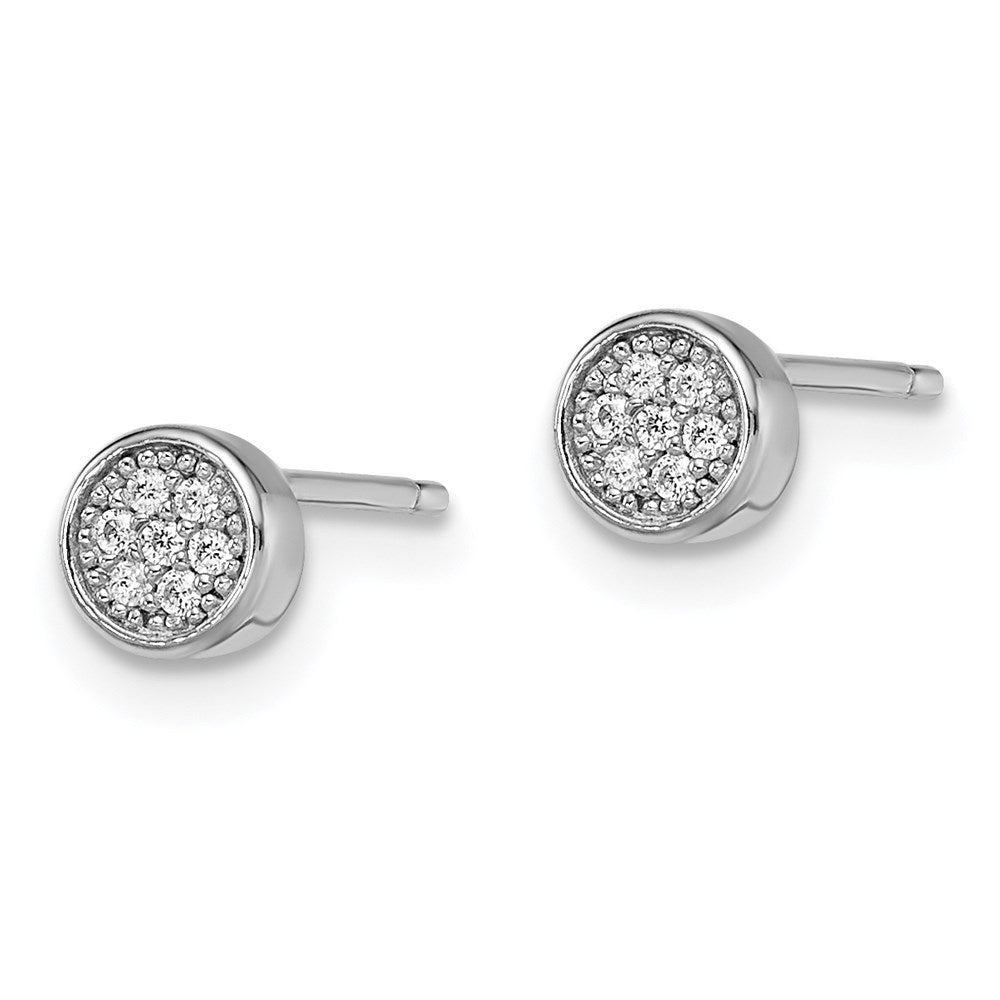 Sterlingsilber Brillant Glut Rhodiniert 14 Stein Mikro Pavé‚äö Zirkonia Poliert Ohrstecker