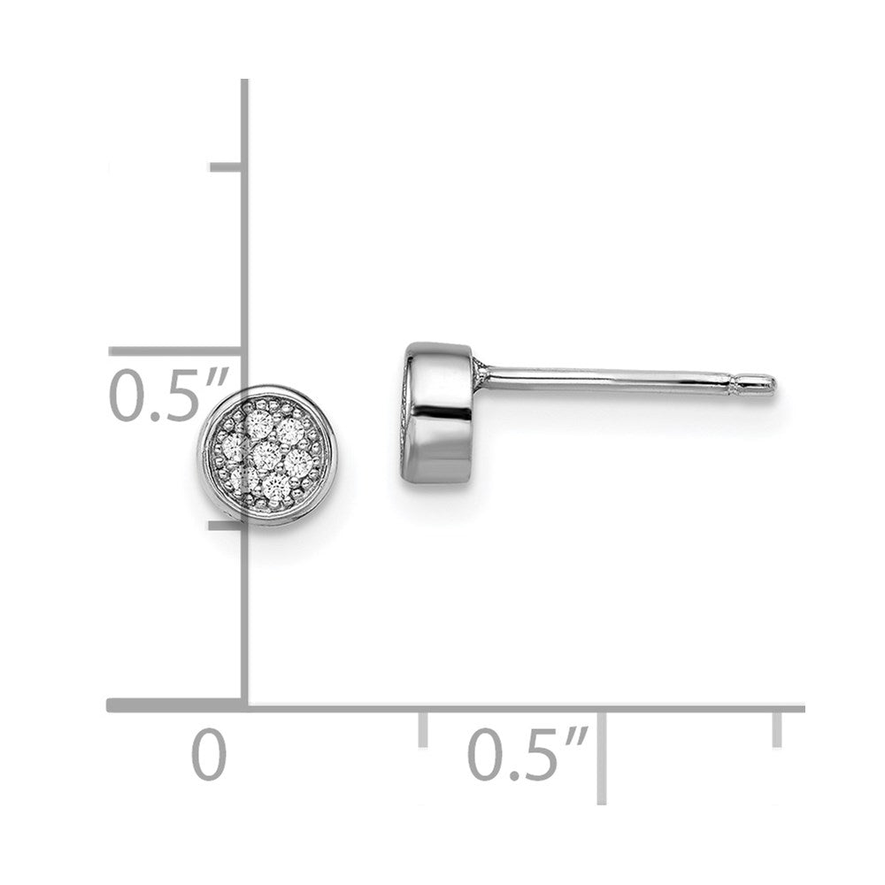 Sterlingsilber Brillant Glut Rhodiniert 14 Stein Mikro Pavé‚äö Zirkonia Poliert Ohrstecker