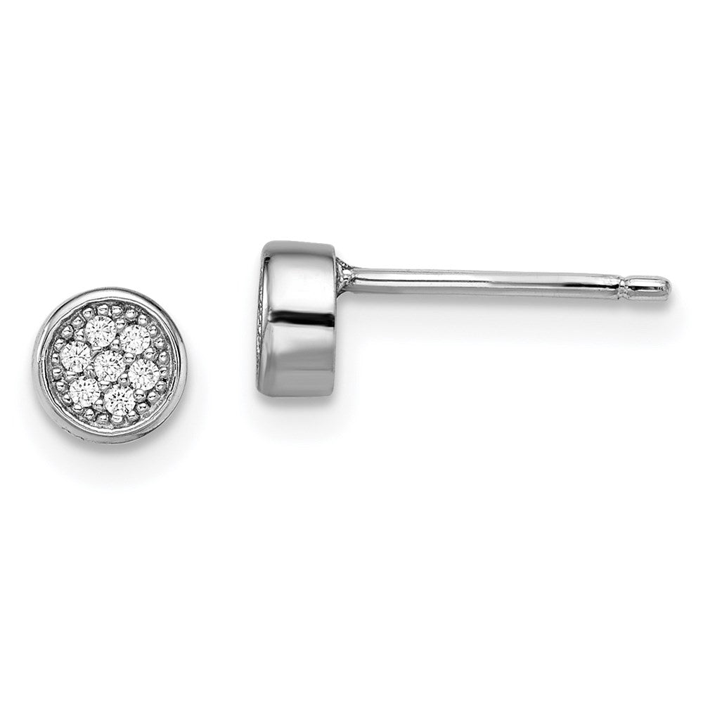 Sterlingsilber Brillant Glut Rhodiniert 14 Stein Mikro Pavé‚äö Zirkonia Poliert Ohrstecker
