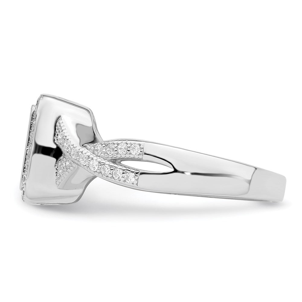 Sterlingsilber Brillant Glut Rhodiniert 81 Stein Mikro Pavé Zirkonia Ring