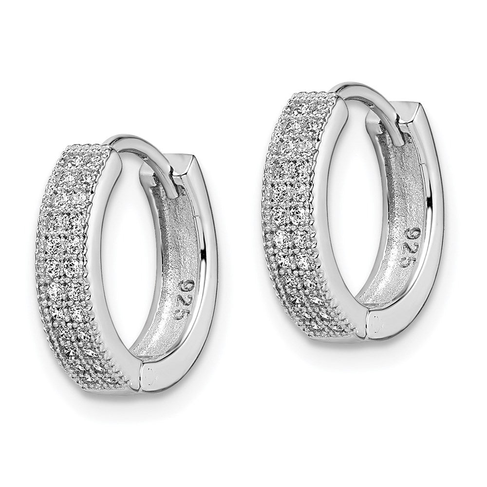 Sterlingsilber Brillant Glut Rhodiniert 48 Stein Mikro Pavé‚äö Zirkonia Klappbar Creolen