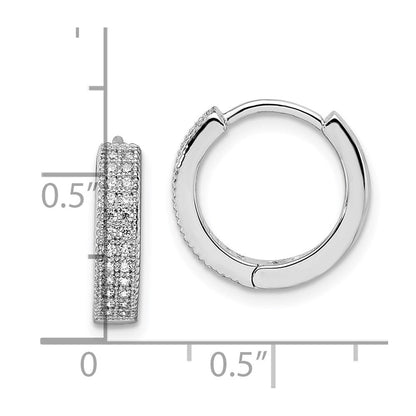 Sterlingsilber Brillant Glut Rhodiniert 48 Stein Mikro Pavé‚äö Zirkonia Klappbar Creolen