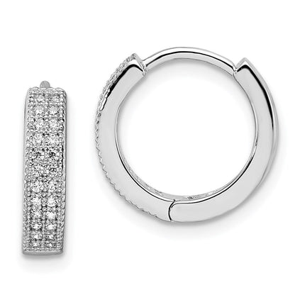 Sterlingsilber Brillant Glut Rhodiniert 48 Stein Mikro Pavé‚äö Zirkonia Klappbar Creolen