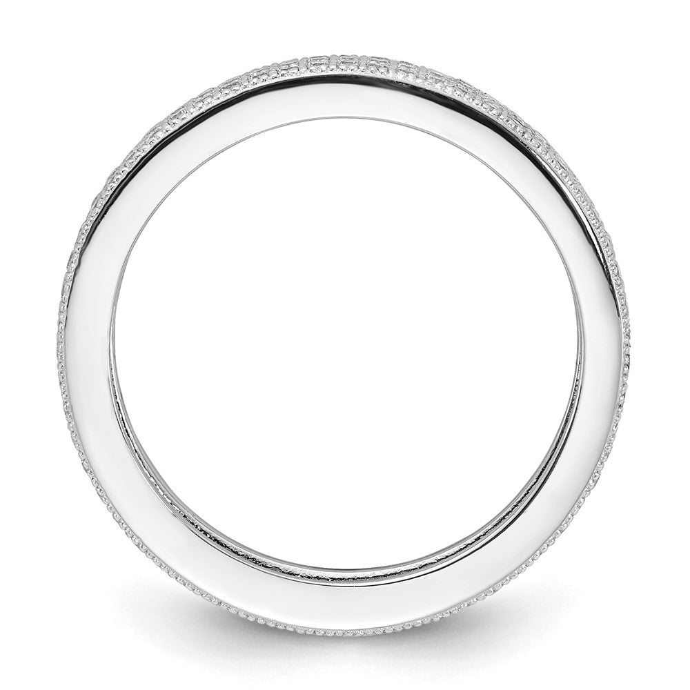 Sterlingsilber Brillant Glut Dreifach Zirkonia Reihe Ring