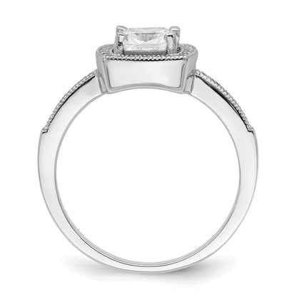 Sterlingsilber Brillant Glut Rhodiniert 37 Stein Heiligenschein Mikro Pavé Zirkonia Ring