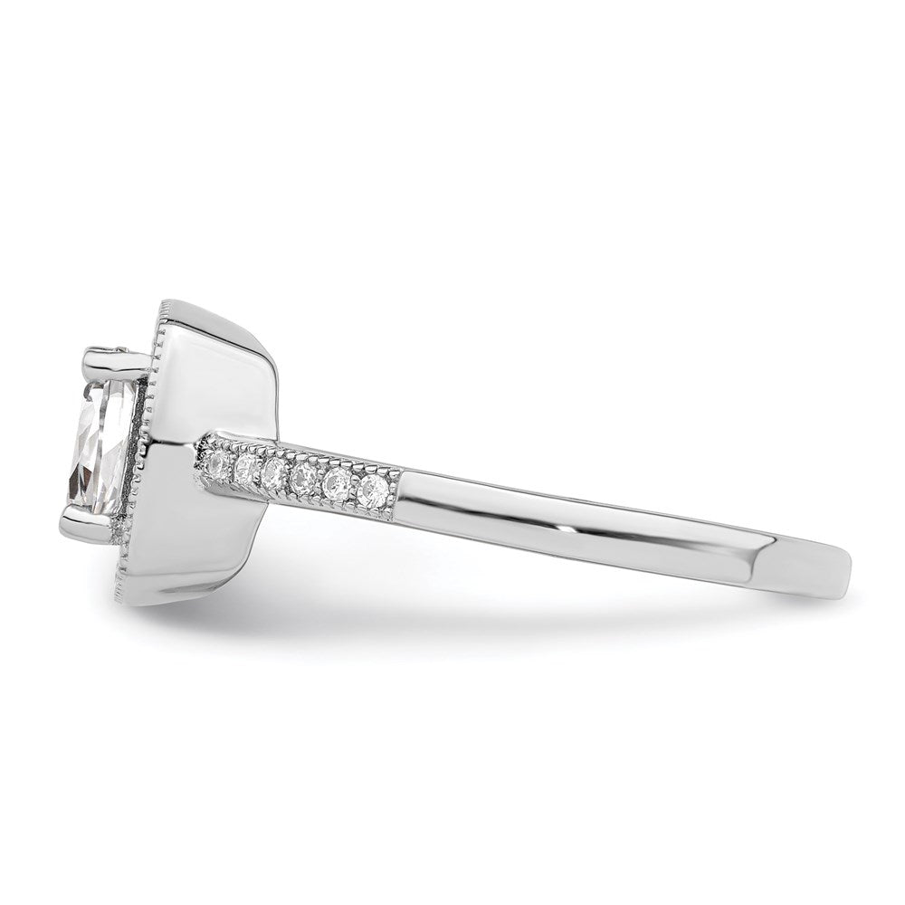 Sterlingsilber Brillant Glut Rhodiniert 37 Stein Heiligenschein Mikro Pavé Zirkonia Ring
