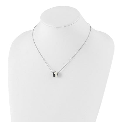 Sterlingsilber Weiß Emaille & Zirkonia True Feuer Perle Halskette