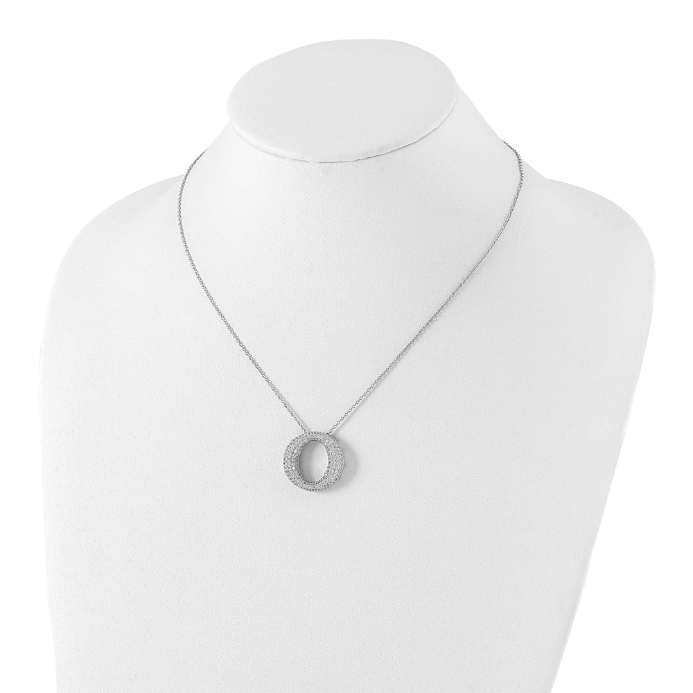 Sterlingsilber & Zirkonia Brillant Glut Kreis Halskette