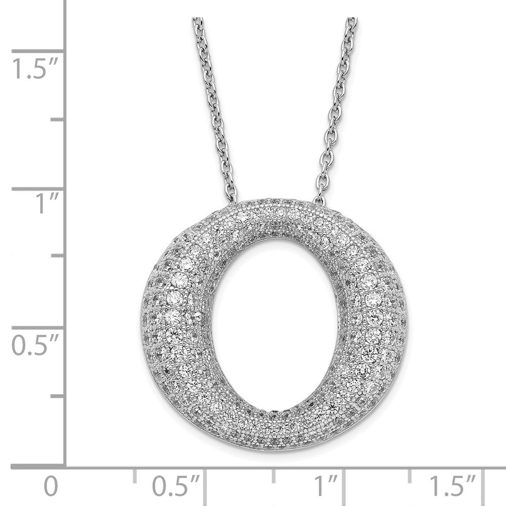 Sterlingsilber & Zirkonia Brillant Glut Kreis Halskette