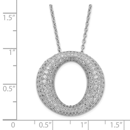 Sterlingsilber & Zirkonia Brillant Glut Kreis Halskette
