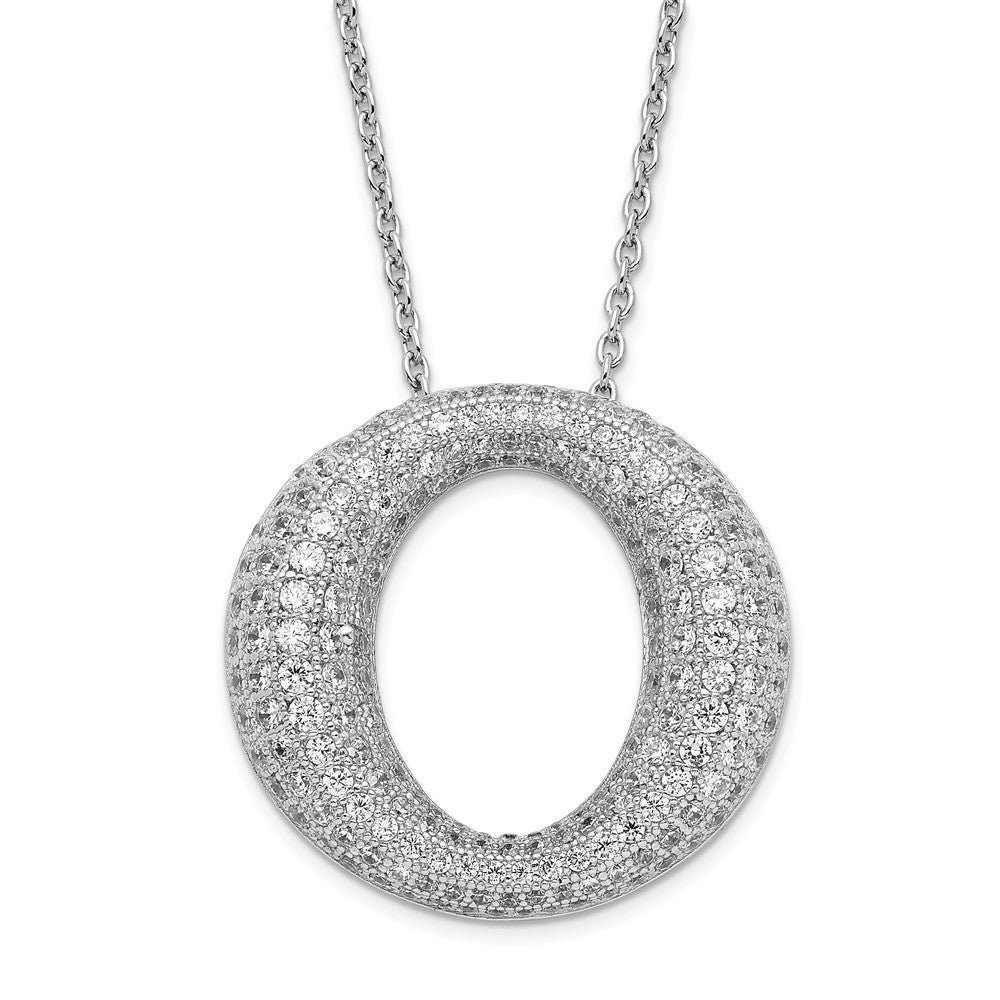 Sterlingsilber & Zirkonia Brillant Glut Kreis Halskette
