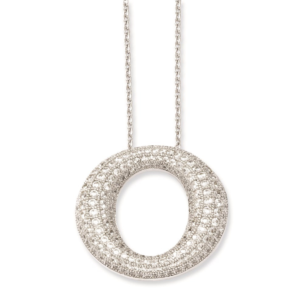 Sterlingsilber & Zirkonia Brillant Glut Kreis Halskette
