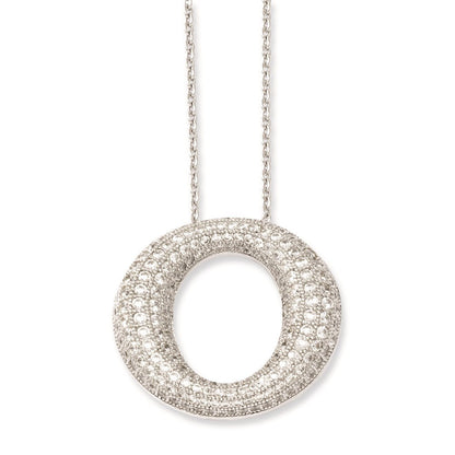 Sterlingsilber & Zirkonia Brillant Glut Kreis Halskette