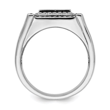 Sterlingsilber Brillant Glut Rhodiniert 109 Stein Mikro Pavé Zirkonia Herren Ring