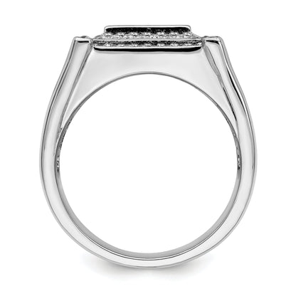 Sterlingsilber Brillant Glut Rhodiniert 109 Stein Mikro Pavé Zirkonia Herren Ring