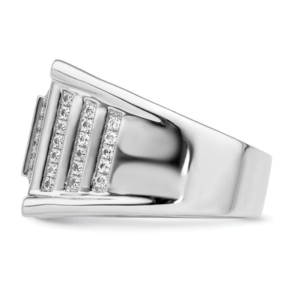 Sterlingsilber Brillant Glut Rhodiniert 109 Stein Mikro Pavé Zirkonia Herren Ring