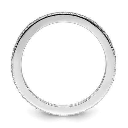 Sterlingsilber Brillant Glut Rhodiniert 60 Stein Mikro Pavé Zirkonia Ring
