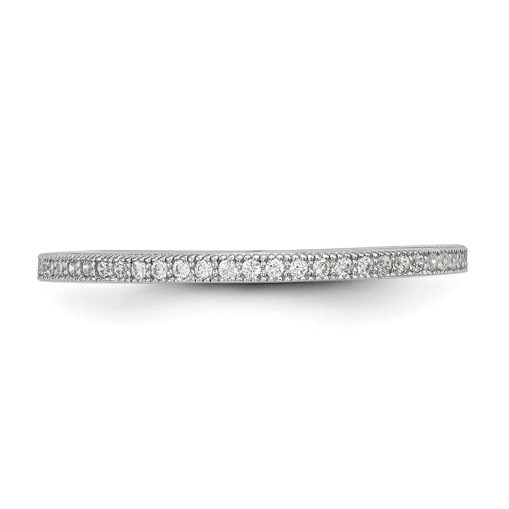 Sterlingsilber Brillant Glut Rhodiniert 60 Stein Mikro Pavé Zirkonia Ring