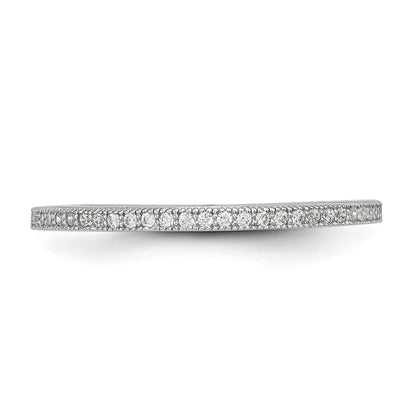 Sterlingsilber Brillant Glut Rhodiniert 60 Stein Mikro Pavé Zirkonia Ring