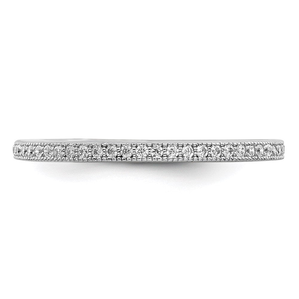 Sterlingsilber Brillant Glut Rhodiniert 60 Stein Mikro Pavé Zirkonia Ring