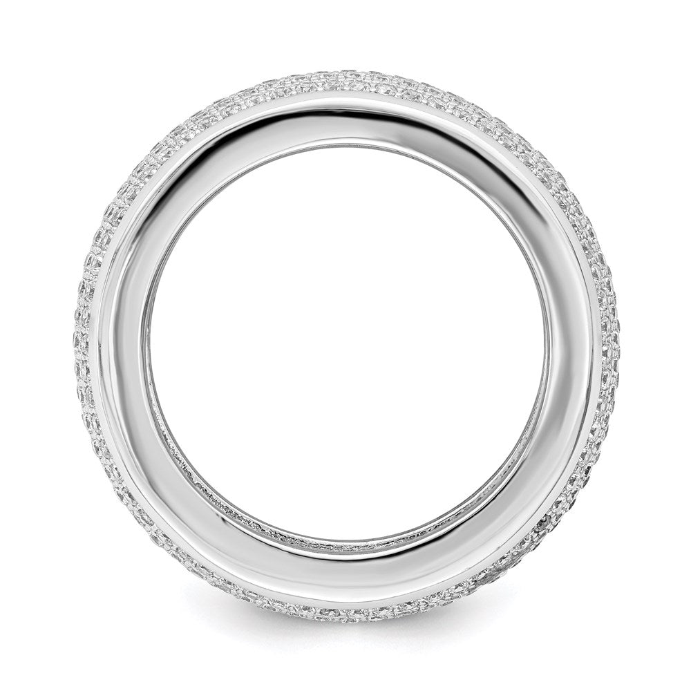 Sterlingsilber Ss Rhodiniert Zirkonia Brillant Glut Ring