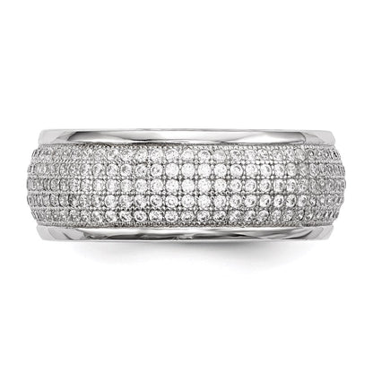 Sterlingsilber Ss Rhodiniert Zirkonia Brillant Glut Ring