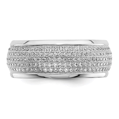Sterlingsilber Ss Rhodiniert Zirkonia Brillant Glut Ring
