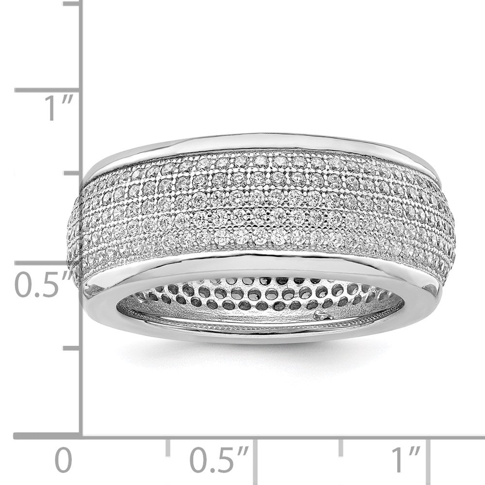 Sterlingsilber Ss Rhodiniert Zirkonia Brillant Glut Ring