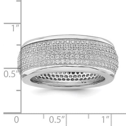 Sterlingsilber Ss Rhodiniert Zirkonia Brillant Glut Ring