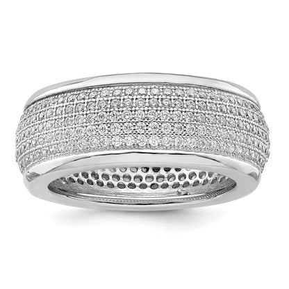 Sterlingsilber Ss Rhodiniert Zirkonia Brillant Glut Ring