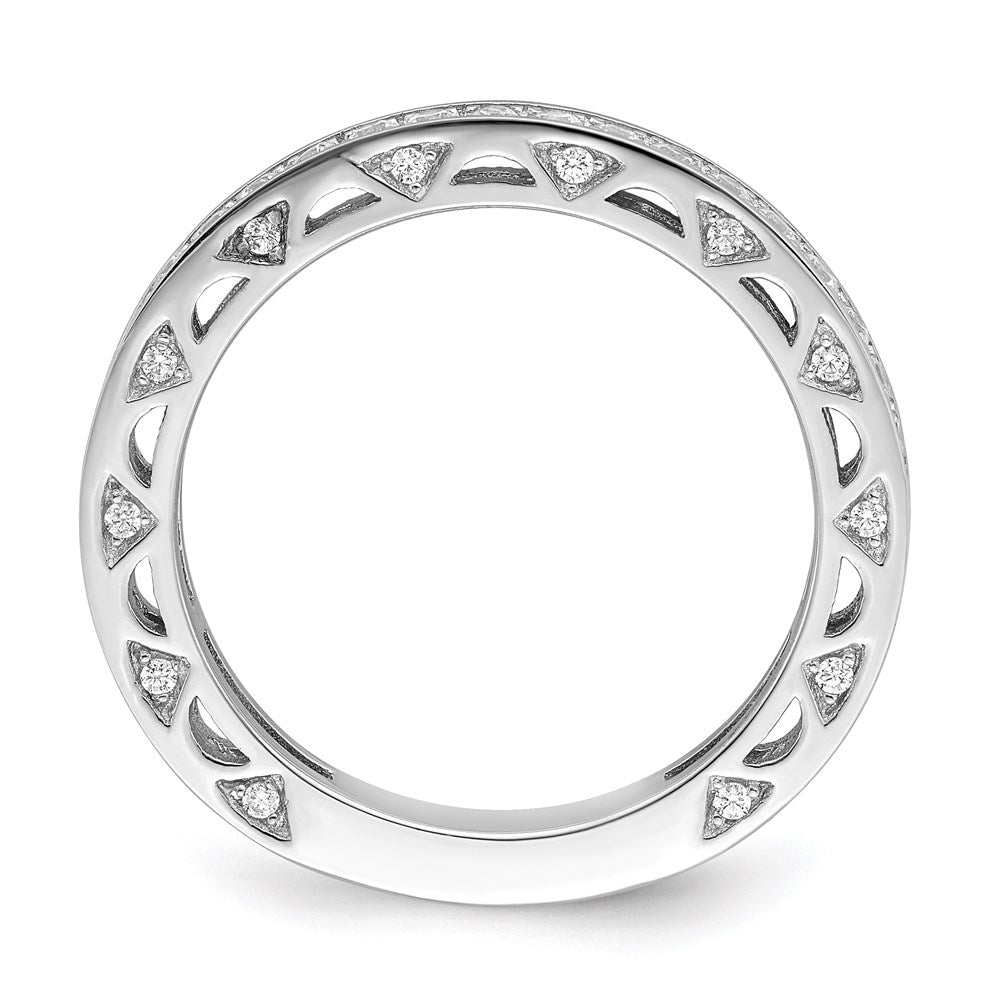Sterlingsilber Brillant Glut Rhodiniert 59 Stein Mikro Pavé Zirkonia Ring