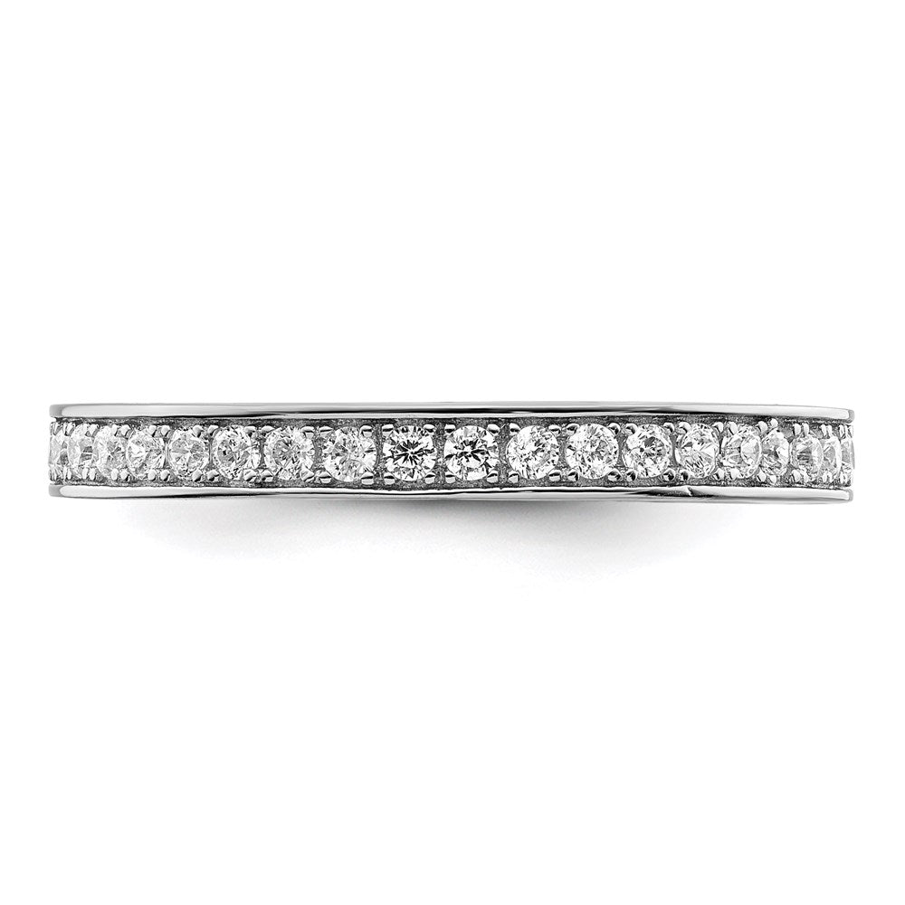 Sterlingsilber Brillant Glut Rhodiniert 59 Stein Mikro Pavé Zirkonia Ring