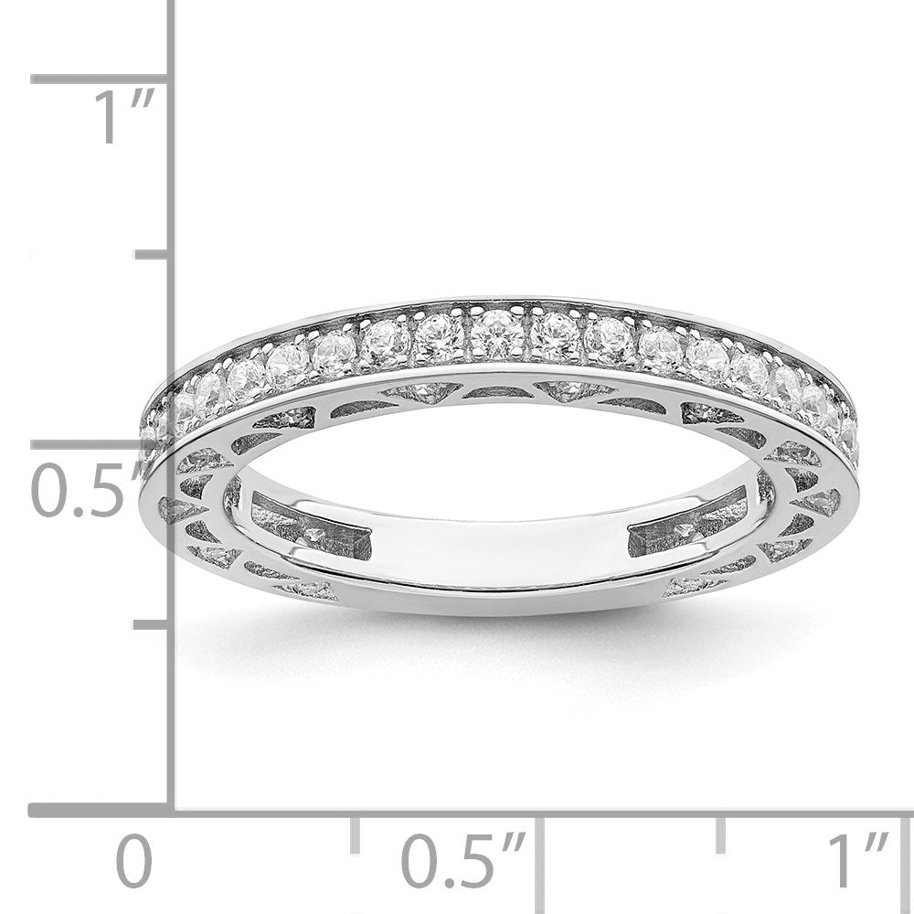 Sterlingsilber Brillant Glut Rhodiniert 59 Stein Mikro Pavé Zirkonia Ring