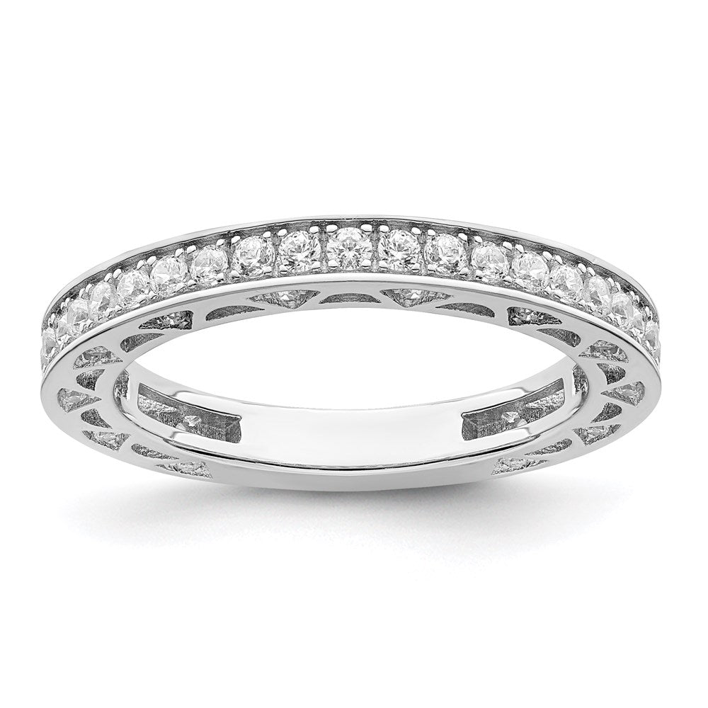 Sterlingsilber Brillant Glut Rhodiniert 59 Stein Mikro Pavé Zirkonia Ring