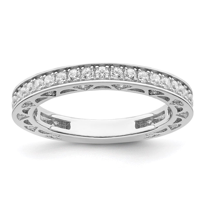 Sterlingsilber Brillant Glut Rhodiniert 59 Stein Mikro Pavé Zirkonia Ring