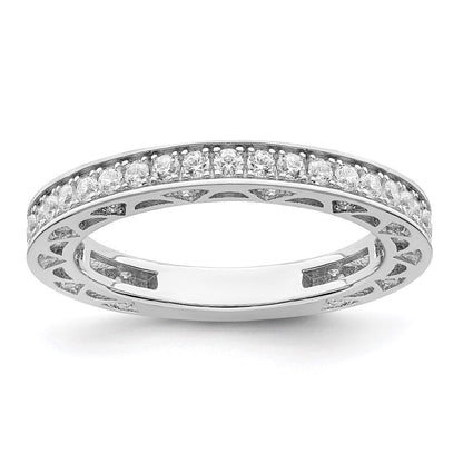 Sterlingsilber Brillant Glut Rhodiniert 59 Stein Mikro Pavé Zirkonia Ring