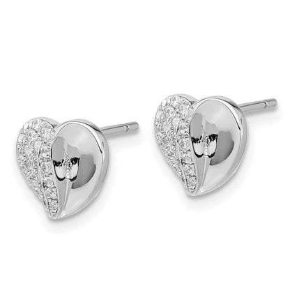 Sterlingsilber Brillant Glut Zirkonia Herz Ohrstecker